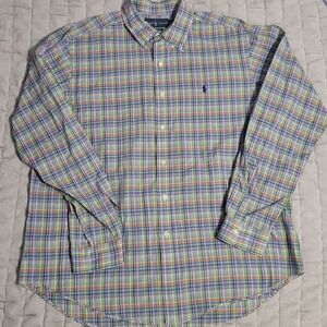 Ralph Lauren Men's Pastel Plaid Button Down Shirt